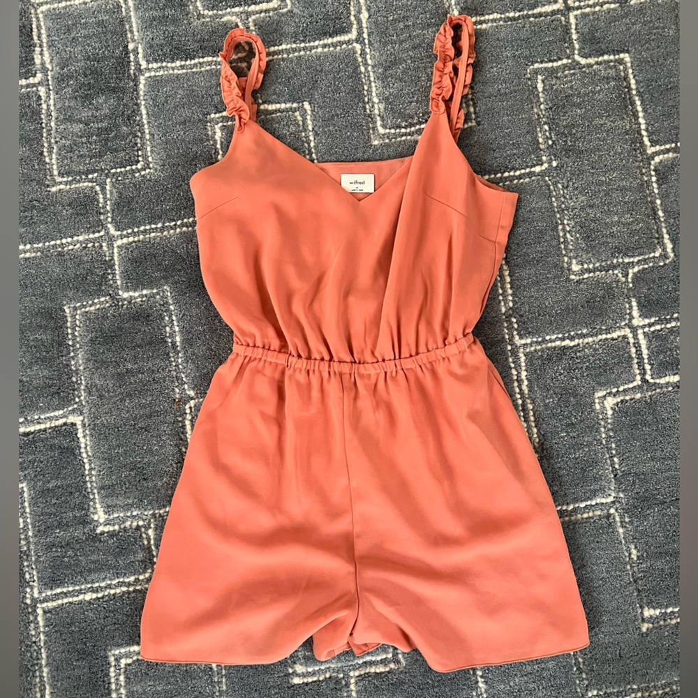 Wilfred Aritzia Ruffle Tank Romper